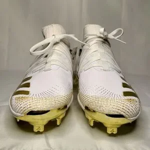 Adidas Afterburner 6 Mens Size 7 Teen Baseball Cleats Special Edition White Gold Adidas Baseball Cleats Mens Size 7 Afterburner 6 Teen  main image 3